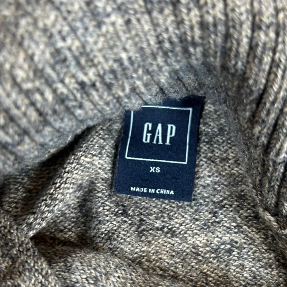 Gap Womens XS Gray‎ Marl Button Neck Turtleneck Sweater Cotton Blend Pullover